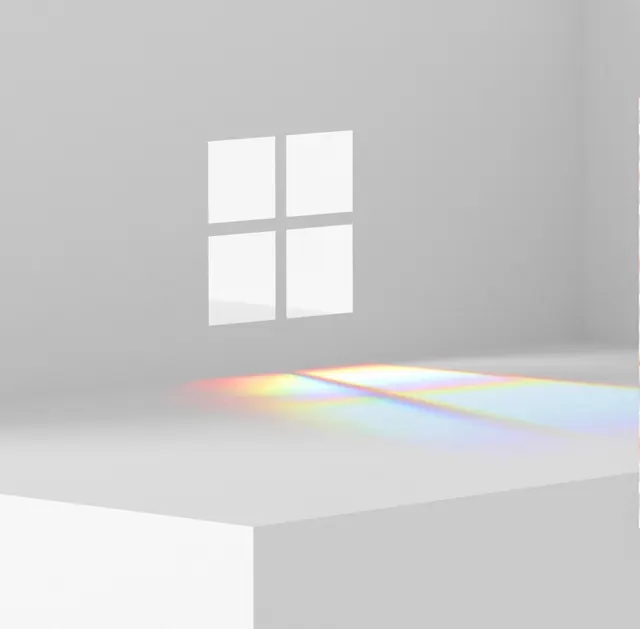 Minimalist 3D Room with Rainbow Light Projection, minimal, 3d-render, light