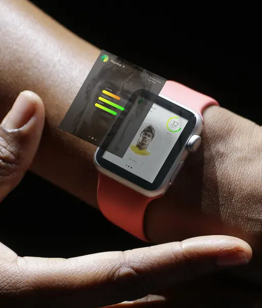 Smartwatch UI Mockup, minimal, corporate-clean, vibrant