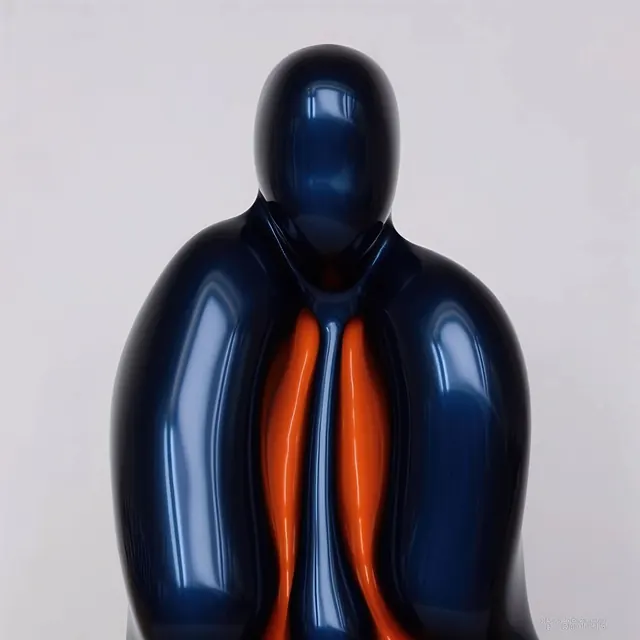 3D Abstract Humanoid Figure, minimal, 3d-render, dark