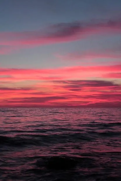 Sunset Ocean Landscape, photographic, organic, vibrant