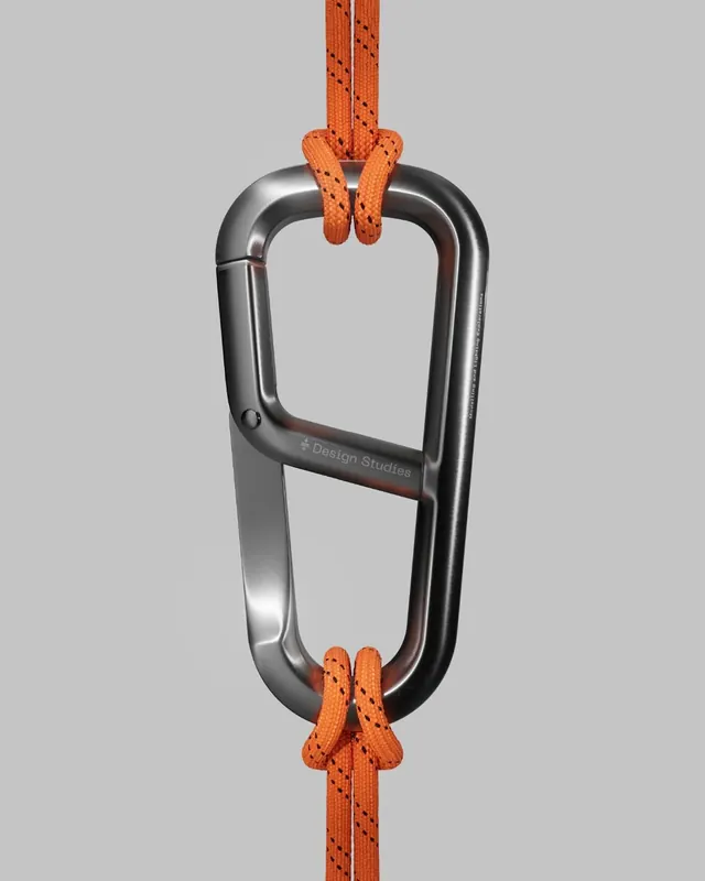 Carabiner Hardware Design, minimal, technical, high-contrast