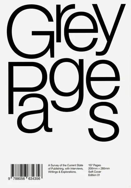 Grey Pages Typography Design, minimal, swiss, high-contrast