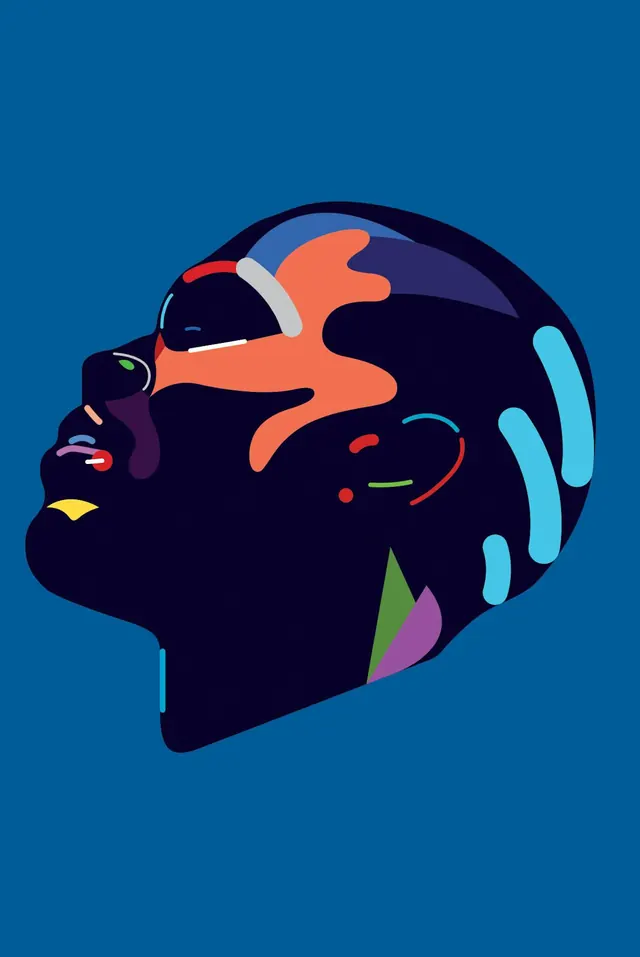 Abstract Portrait Illustration, abstract, flat, dark