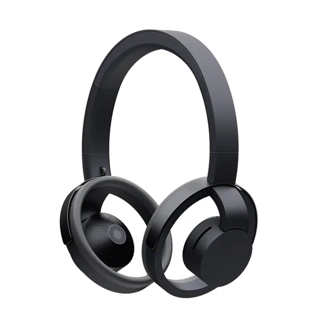 Black Over-Ear Headphones, minimal, 3d-render, monochrome