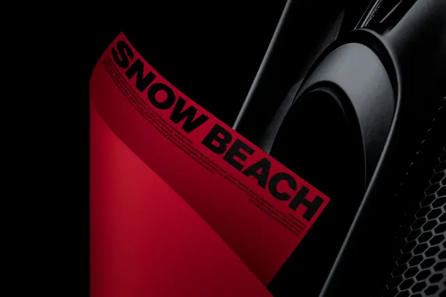Snow Beach Wordmark Design, minimal, dark-mode, high-contrast