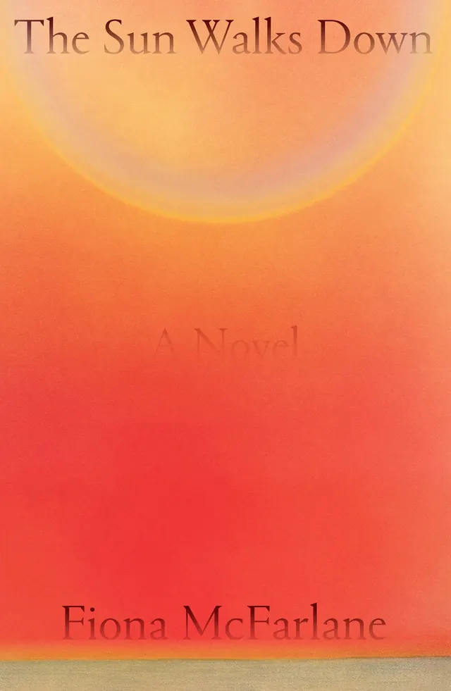 The Sun Walks Down Book Cover, minimal, gradient-heavy, warm