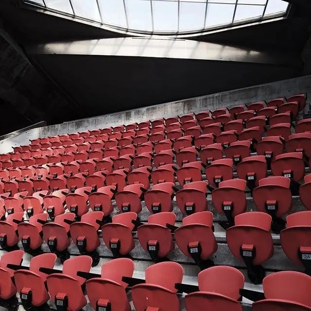 Theater Seating Interior, photographic, geometric, dark