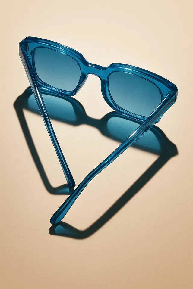 Blue Sunglasses Mockup, minimal, photographic, vibrant