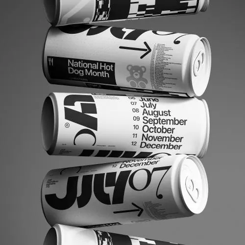 Hot Dog Month Typography Mockup, minimal, swiss, monochrome
