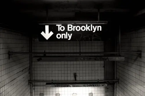 Subway Signage Mockup, minimal, brutalist, dark