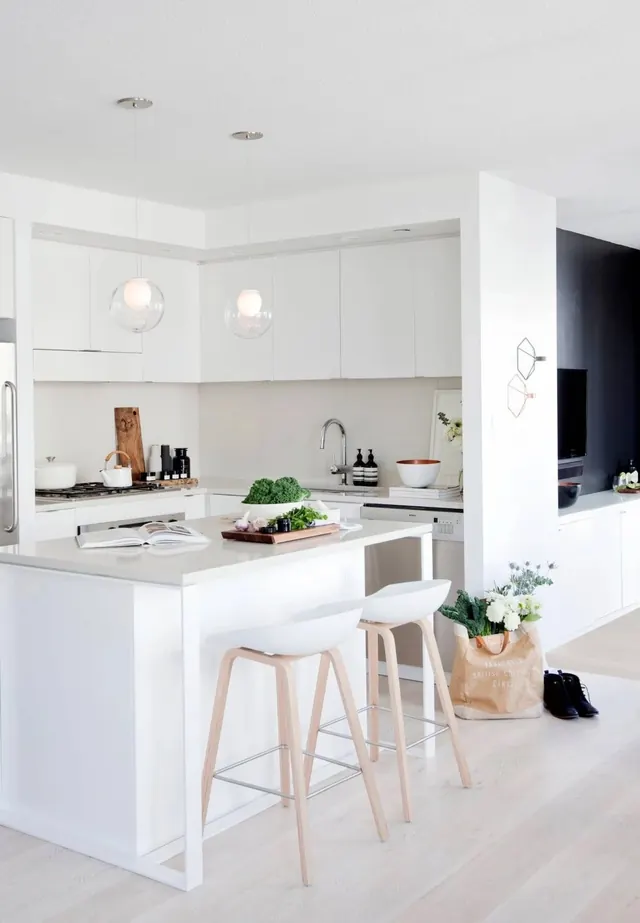 Modern Minimalist Kitchen Interior, minimal, photographic, light