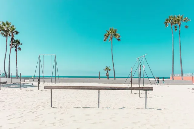 Tropical Beach Mockup, minimal, flat, vibrant