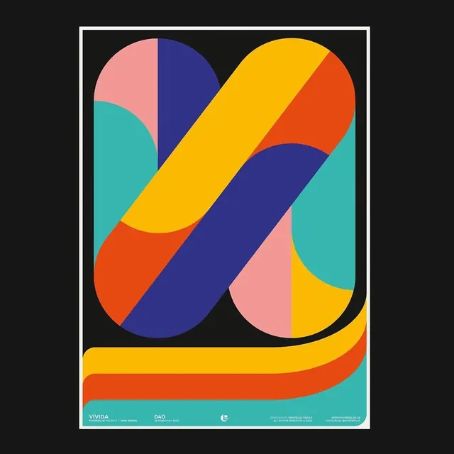 Geometric Abstract Poster, swiss, geometric, vibrant