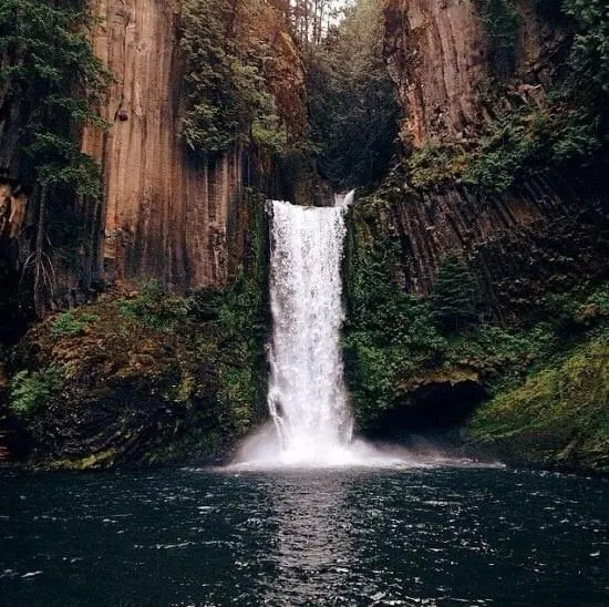 Waterfall in a Forest, photographic, organic, earthy