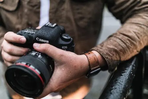 Handheld DSLR Camera Close-up, photographic, dark