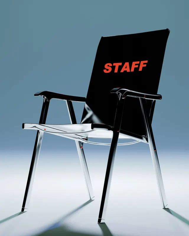 Staff Sign Mockup, minimal, corporate-clean, high-contrast