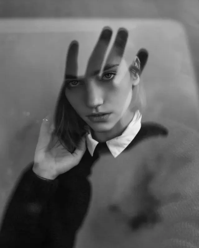 Monochrome Surrealist Portrait, monochrome, editorial, monochrome