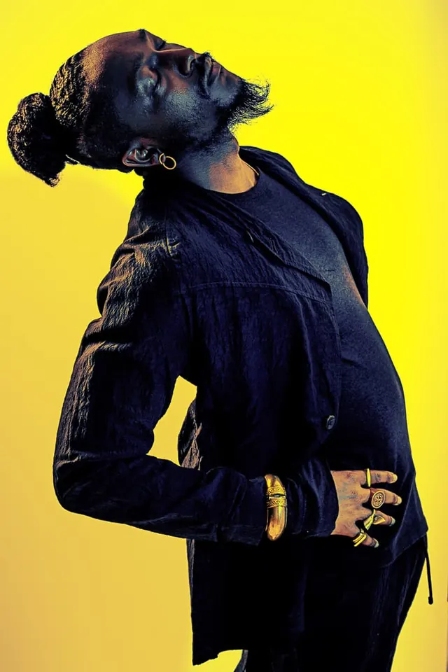 Man in Blue Jacket Portrait, photographic, vibrant