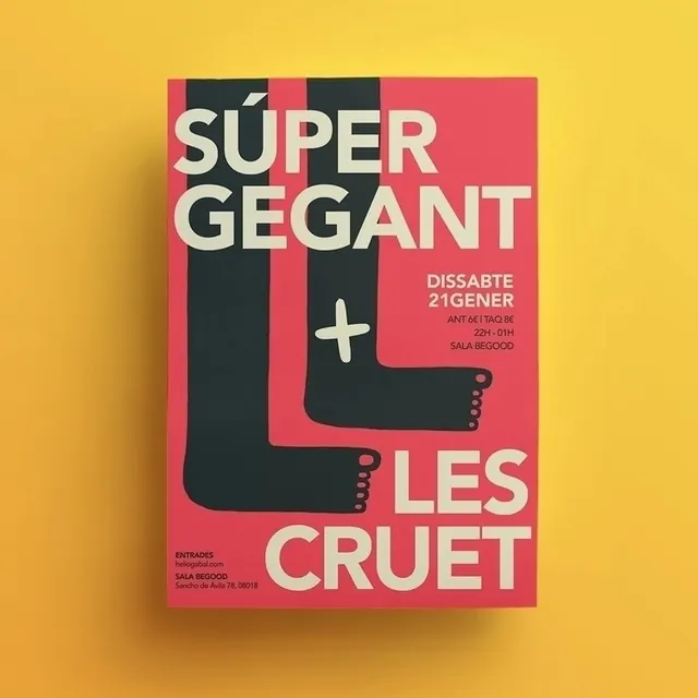 Super Géant Les Cruet Book Cover, swiss, brutalist, high-contrast
