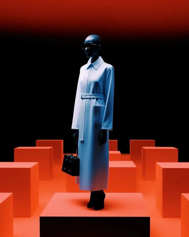 Futuristic Fashion Display, minimal, luxury, vibrant