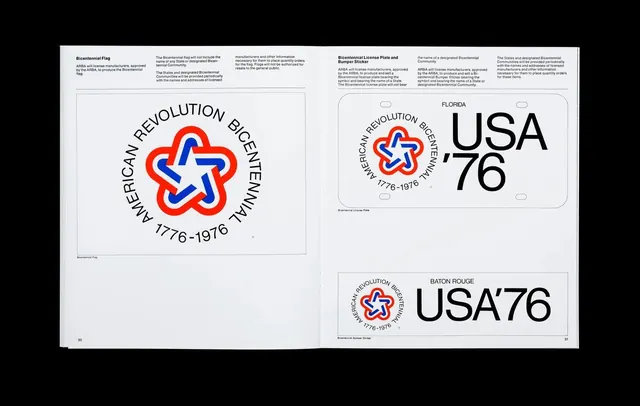 USA76 Identity System, minimal, swiss, high-contrast