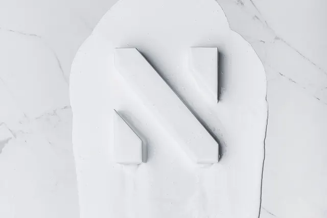 3D Abstract Letter N Logo Mockup, minimal, 3d-render, monochrome