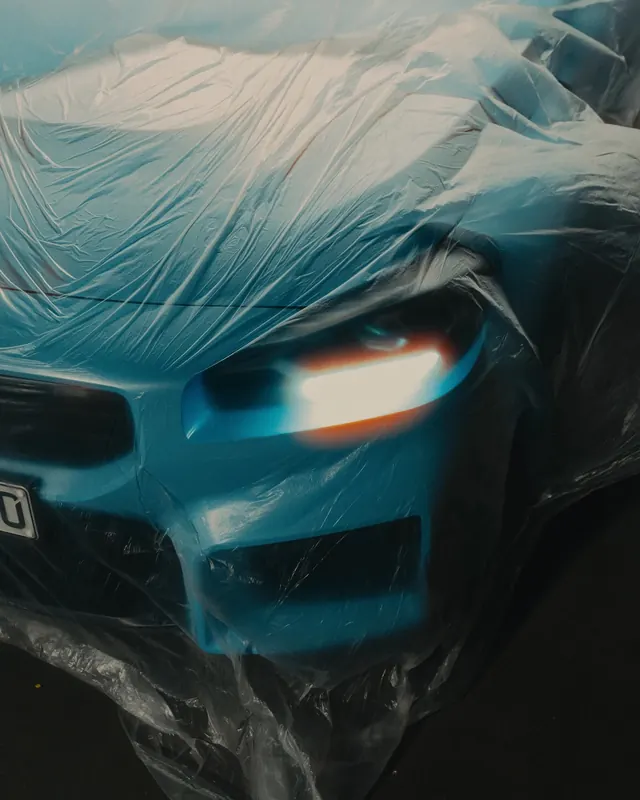 Wrapped Blue Car Mockup, photographic, technical, cool