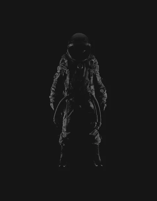 Monochrome Astronaut Illustration, minimal, monochrome, monochrome