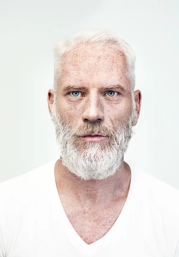 Portrait of a Bearded Man, photographic, minimal, light