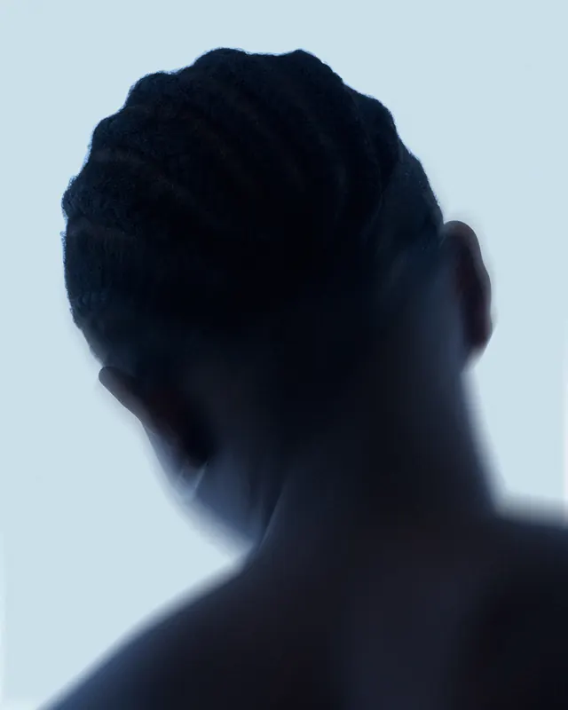 Silhouette of Braided Hair, minimal, monochrome, monochrome
