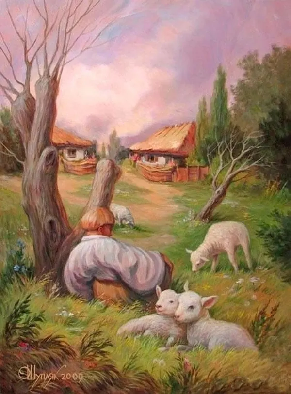 Whimsical Farm Scene Illustration, illustrated, playful, pastel