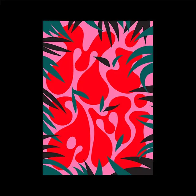 Abstract Organic Shapes Composition, organic, maximalist, vibrant