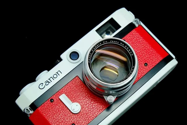 Canon Compact Camera Product Shot, minimal, photographic, high-contrast
