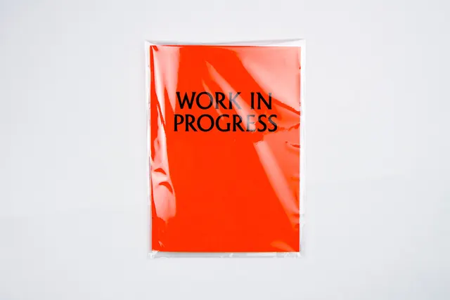 Work in Progress Signage, minimal, flat, vibrant