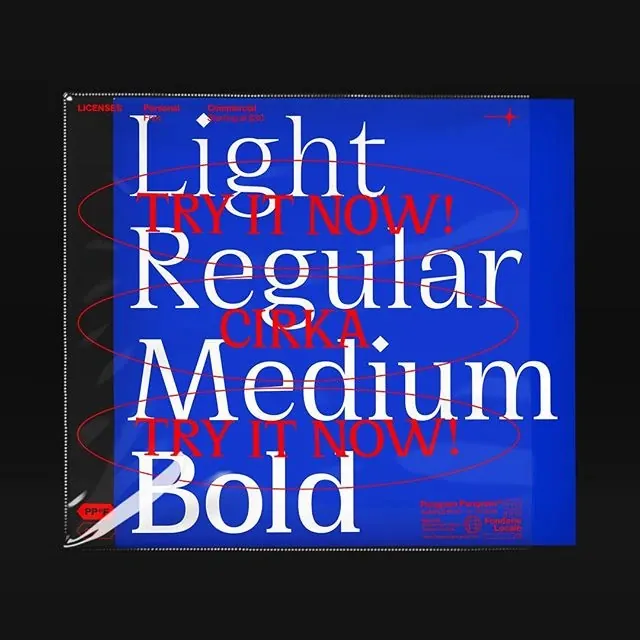 Typography Weight Comparison Graphic, minimal, boxed, vibrant