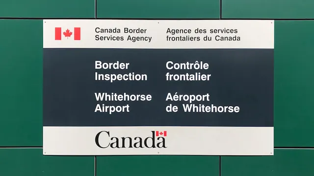 Canada Border Services Agency Signage, corporate-clean, boxed, dark