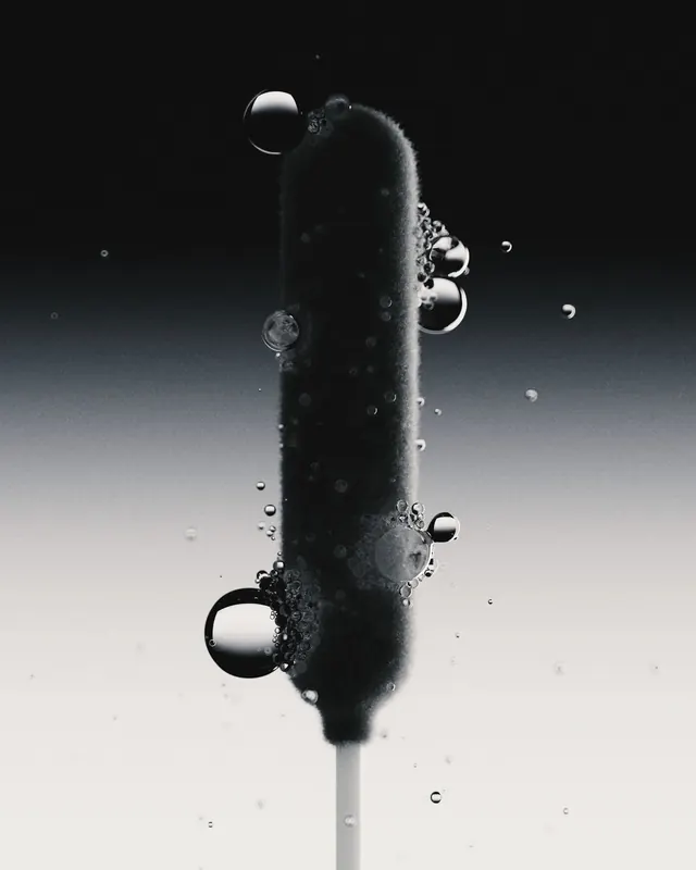 Abstract Bubbling Cylinder, minimal, monochrome, monochrome