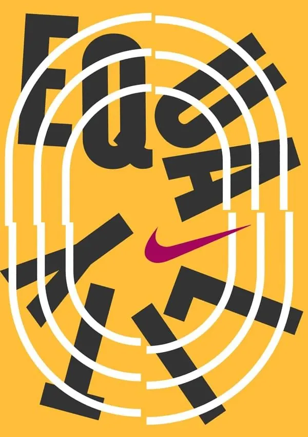 Nike Swoosh Typography Graphic, minimal, geometric, high-contrast