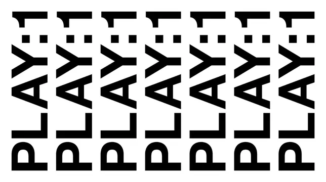 PLAY1 Wordmark Pattern, minimal, swiss, monochrome