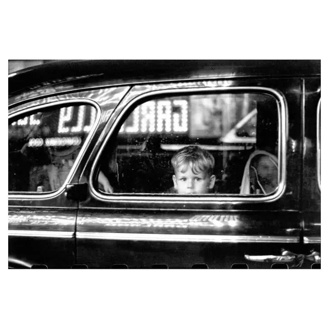 Child in Vintage Car Window, monochrome, retro, monochrome