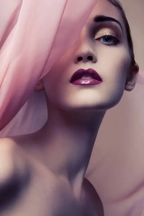 Ethereal Portrait with Pink Veil, luxury, organic, pastel