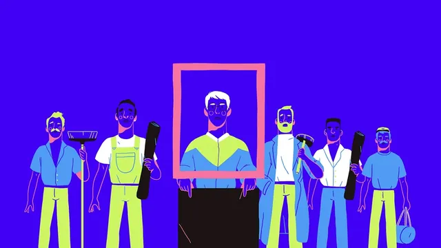 Abstract Humanoid Figures Illustration, flat, minimal, vibrant