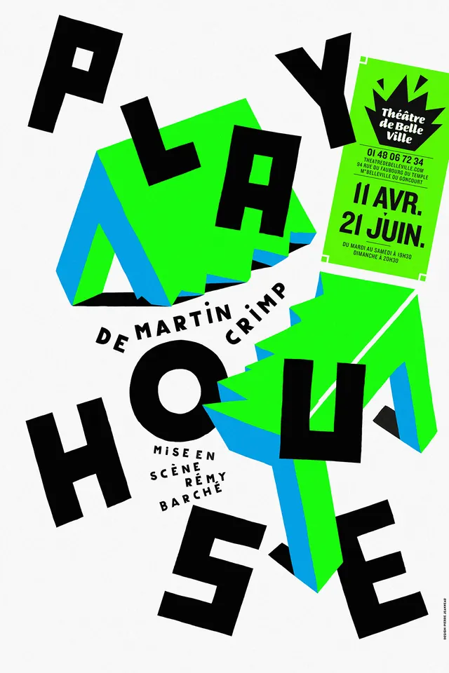 Play House Event Poster, brutalist, neo-brutalist, high-contrast