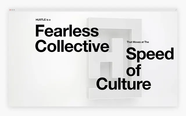 Fearless Collective Typography Layout, minimal, swiss, monochrome