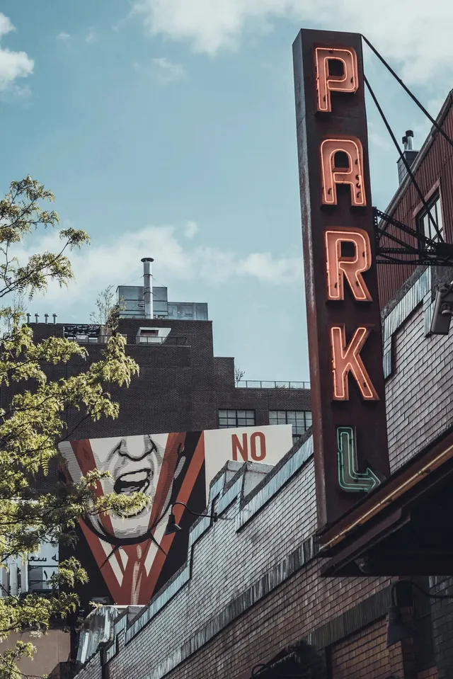 Parking Signage and Graphic Design, retro, high-contrast