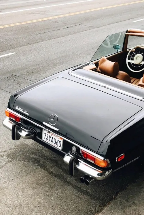 Vintage Black Sedan Close-up, photographic, retro, dark