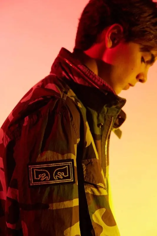 Portrait of a Man in a Puffer Jacket, photographic, warm