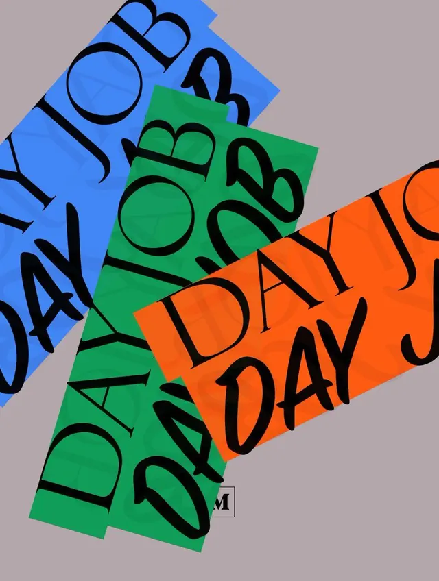 Overlapping Typographic Wordmark, brutalist, neo-brutalist, vibrant