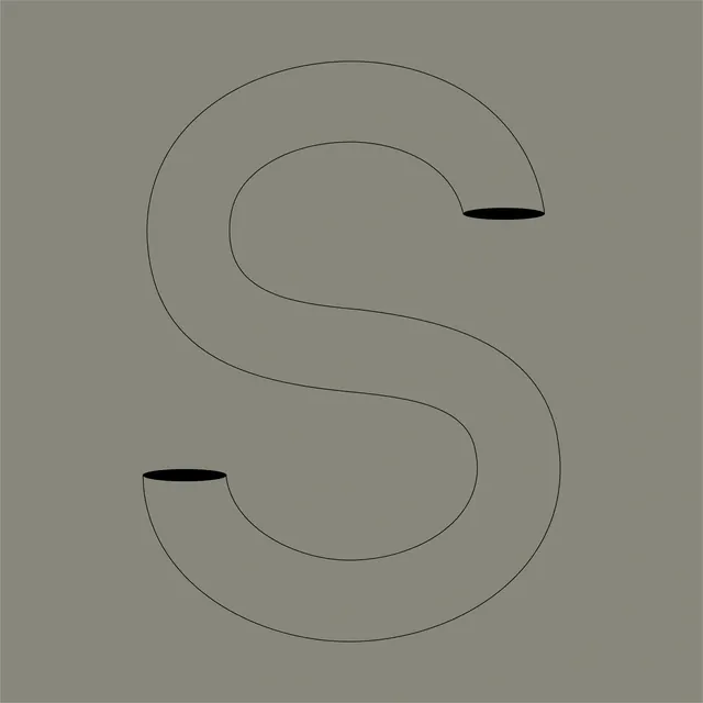 Minimalist S Letterform Design, minimal, geometric, muted