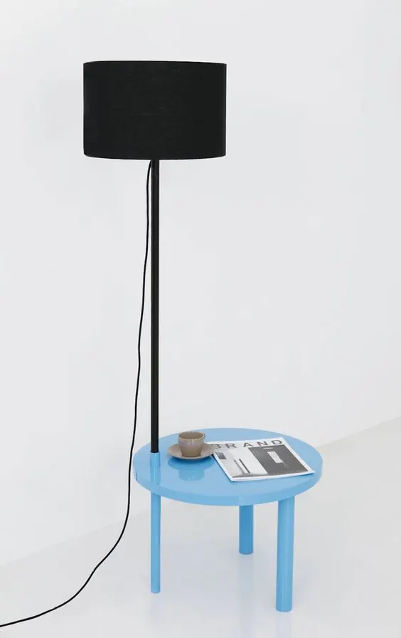 Minimalist Floor Lamp and Tabletop Mockup, minimal, geometric, high-contrast